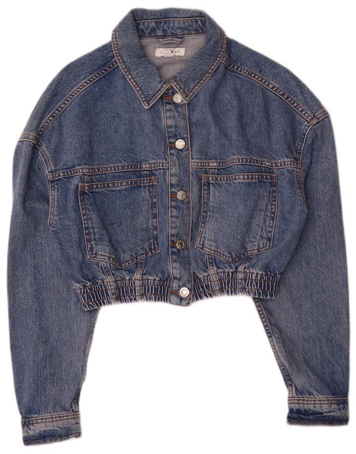 Женская укороченная джинсовая куртка Topshop UK 8, маленькая синяя