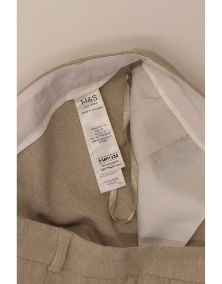 Женские укороченные брюки Marks & Spencer UK 12 Medium W32 L25 Бежевые