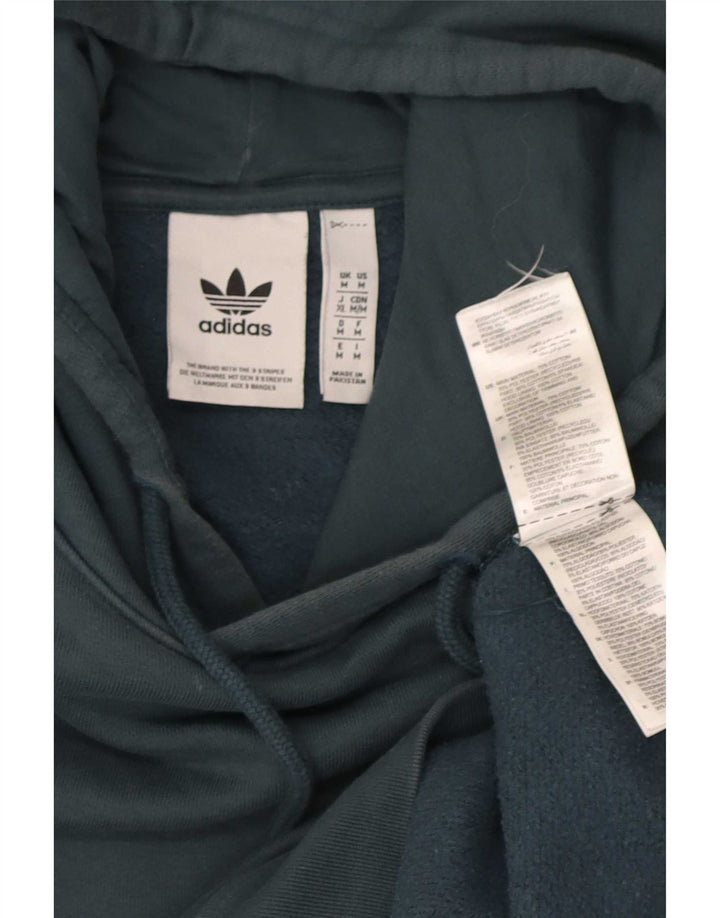 Мужской джемпер с капюшоном Adidas среднего зеленого цвета, хлопок