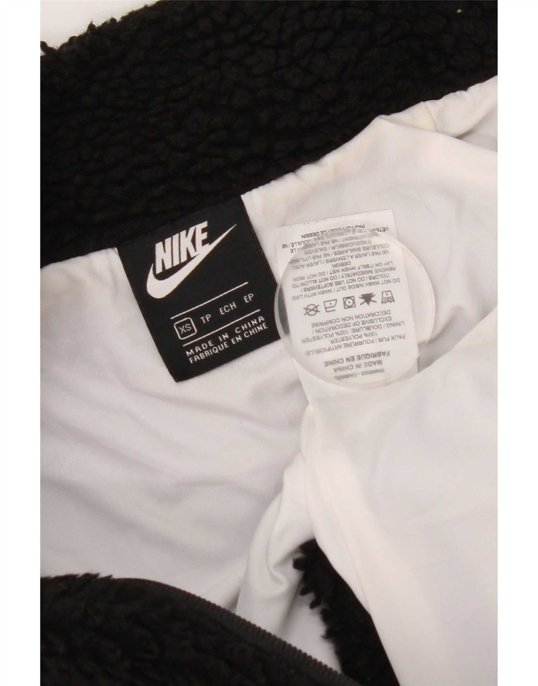 Женская куртка оверсайз из флиса с графическим рисунком Nike UK 6 XS, черный полиэстер