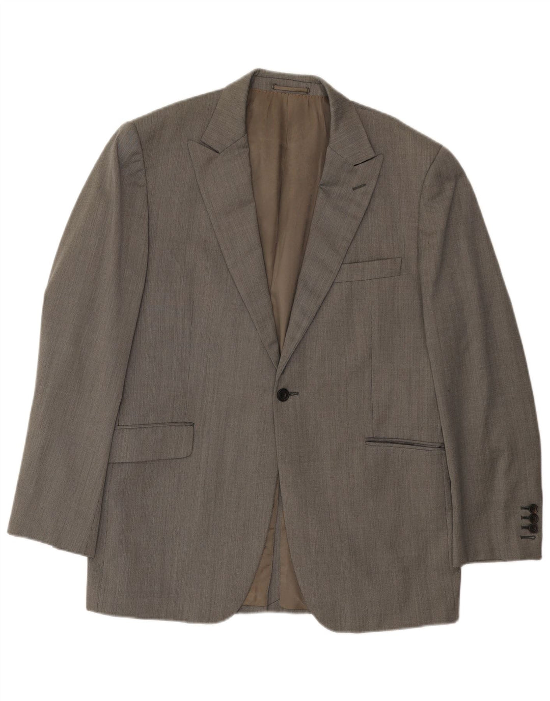 Мужской пиджак Aquascutum на 1 пуговице, Великобритания, 44, 2XL, серый, шерстяной с узором «в ёлочку»