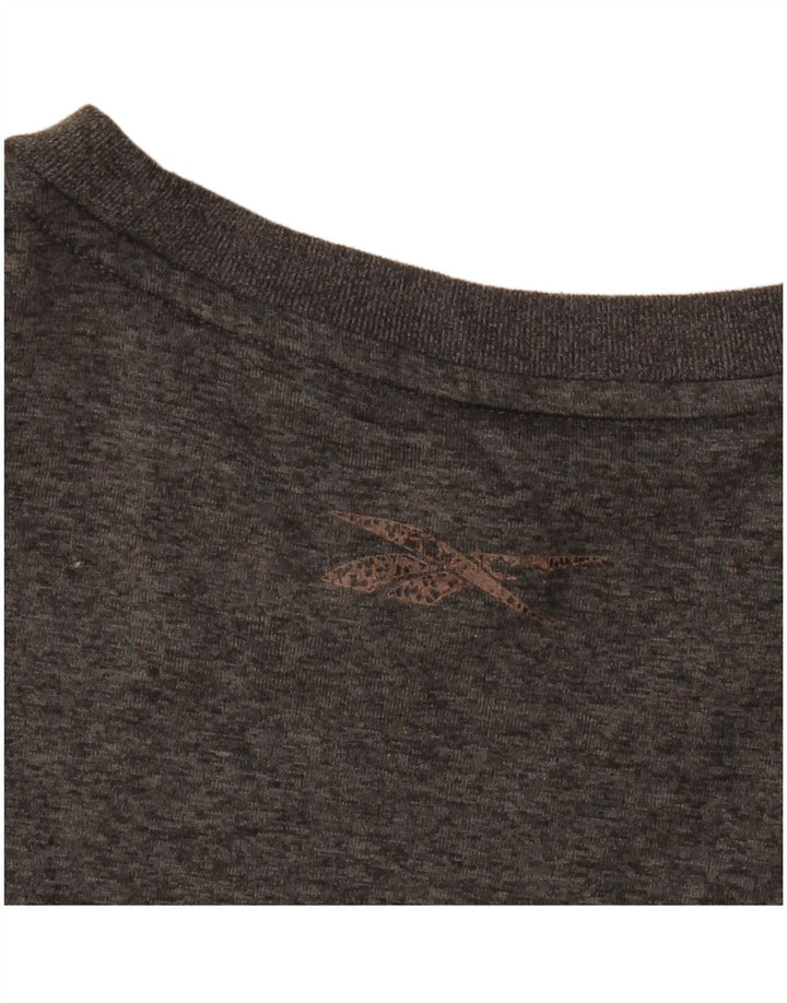 Reebok Мужская футболка из полиэстера среднего серого цвета