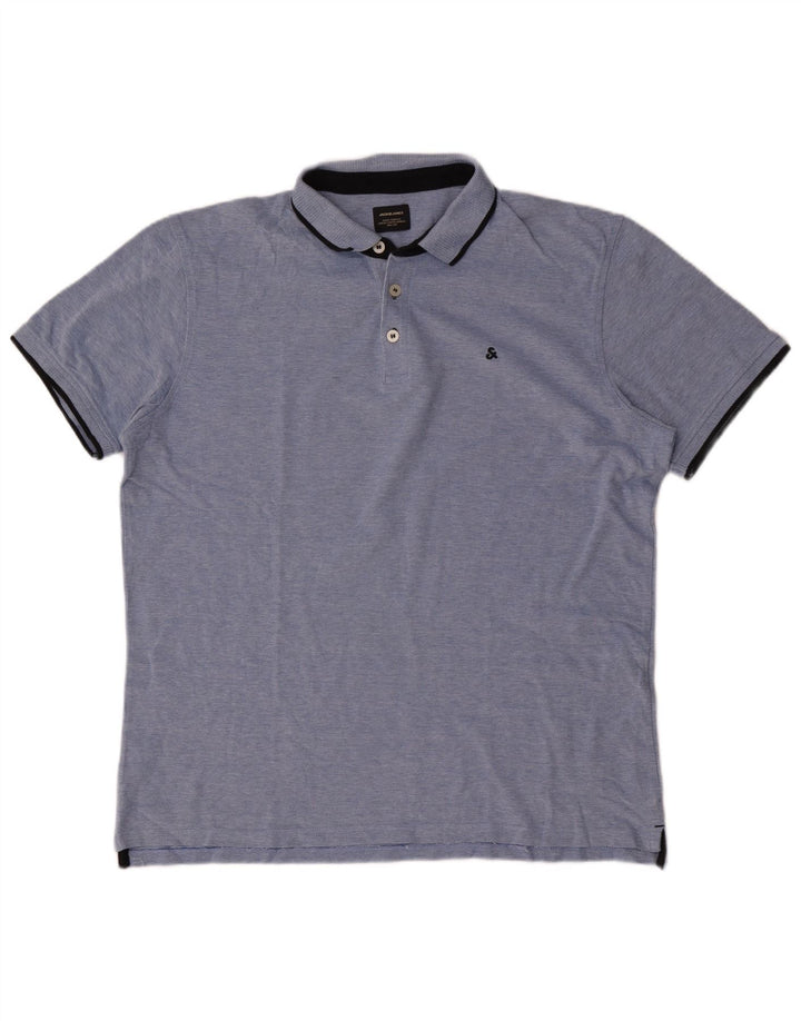 Мужская рубашка поло Jack & Jones 2XL синяя