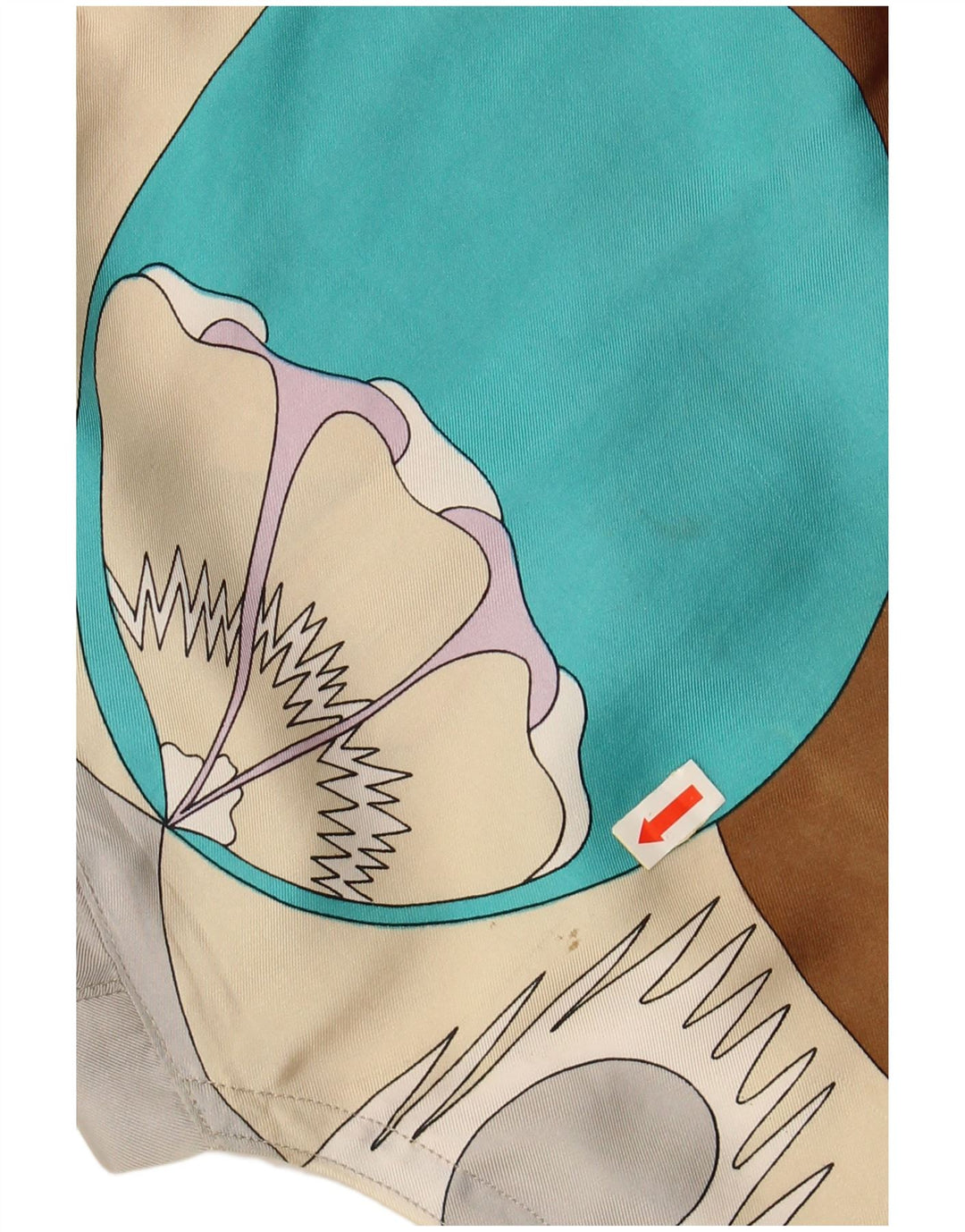 ВИНТАЖНАЯ женская блузка с абстрактным узором, топ UK 14, средний разноцветный