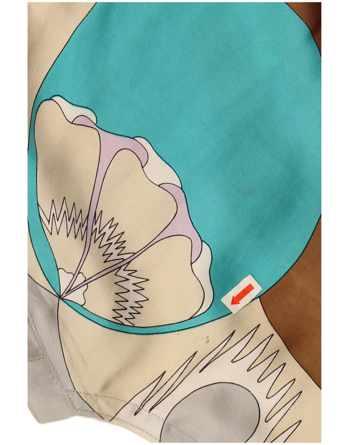 ВИНТАЖНАЯ женская блузка с абстрактным узором, топ UK 14, средний разноцветный