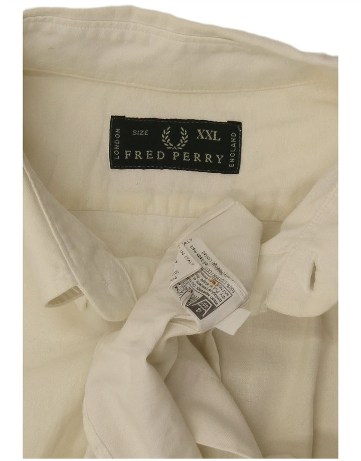 Мужская рубашка Fred Perry 2XL из белого хлопка