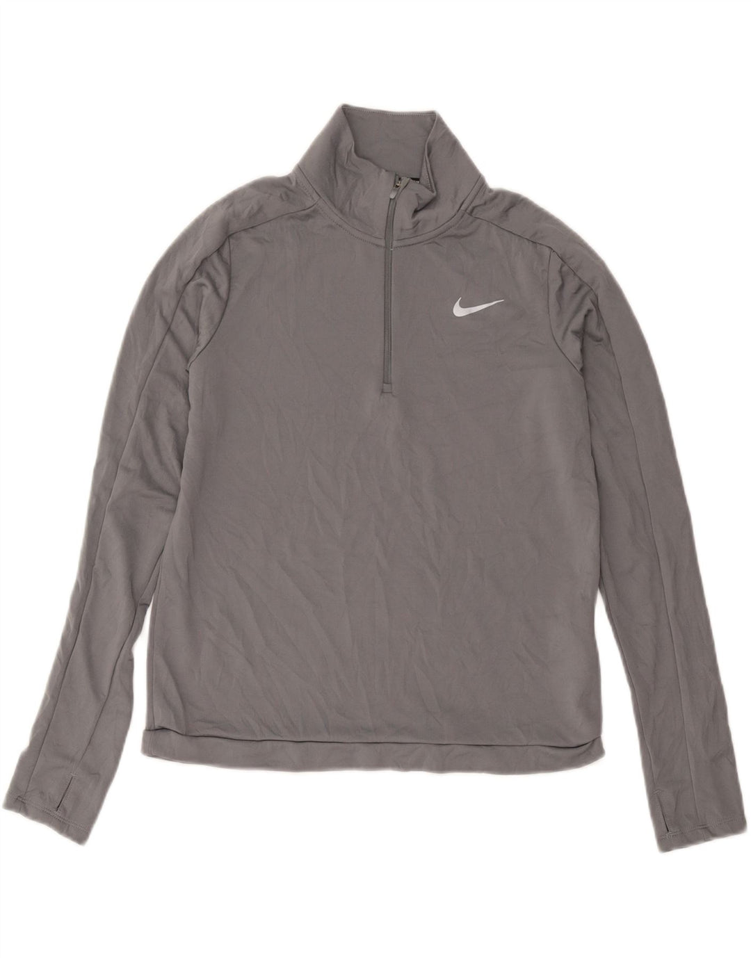 Женский спортивный костюм-пуловер с воротником на молнии Nike Dri Fit UK 12, средний серый цвет