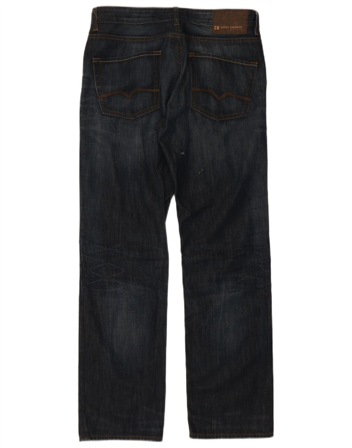 Мужские прямые джинсы Hugo Boss W33 L32, синий хлопок