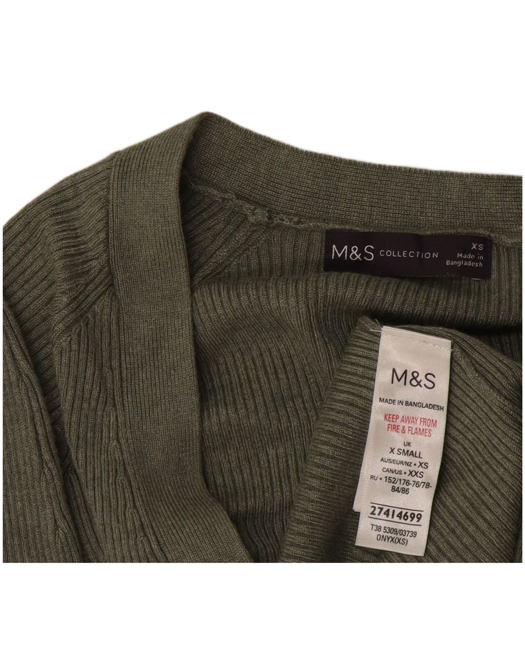 Женский открытый кардиган Marks & Spencer UK 10, маленький зеленый вискоза