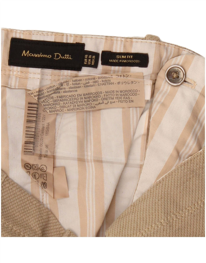 Мужские брюки-чиносы MASSIMO DUTTI Slim Fit EU 46 XL W36 L30, бежевый хлопок