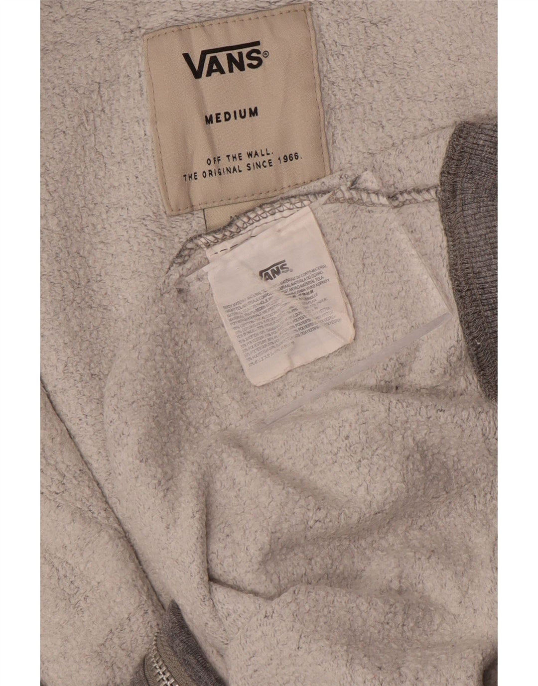 Мужской свитер с капюшоном на молнии с графическим рисунком VANS, хлопковый средний серый цвет