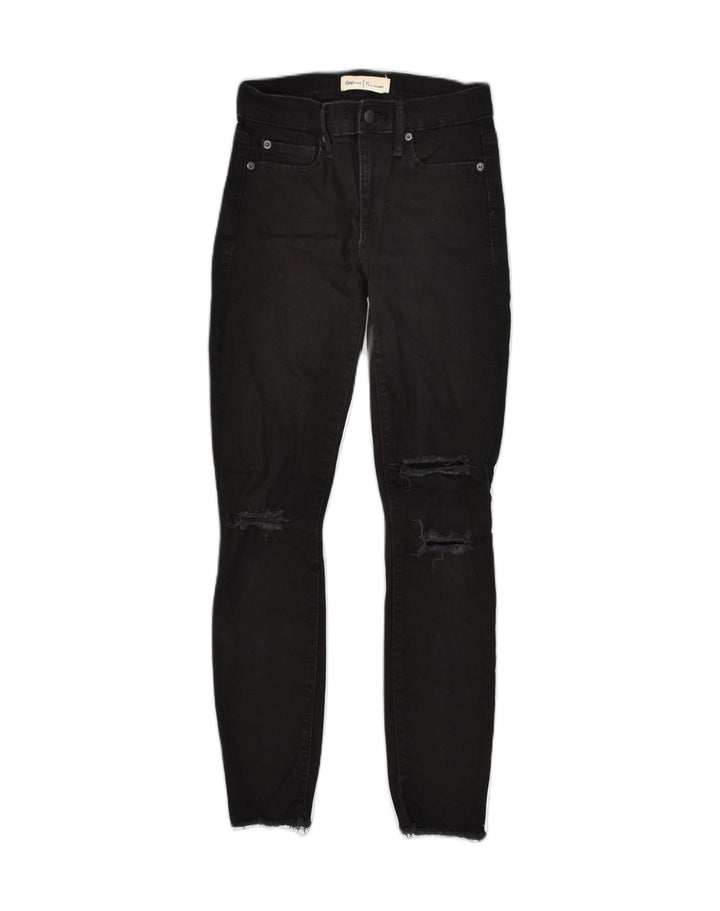 GAP Womens Distressed Skinny Jeans W25 L26 Black Cotton | Vintage Gap | Thrift | Second-Hand Gap | Used Clothing | Messina Hembry 