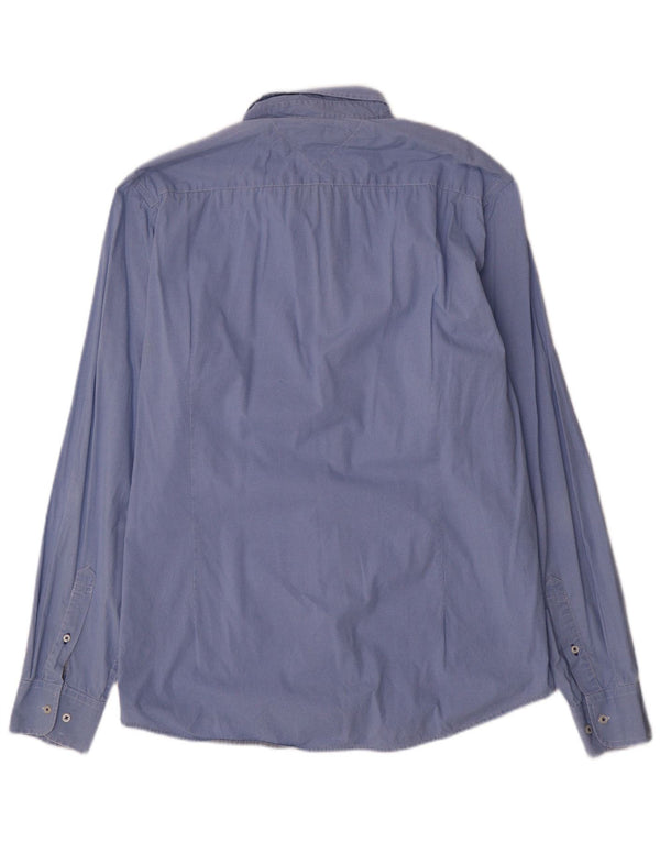 Мужская рубашка узкого кроя Tommy Hilfiger 2XL, хлопок в синюю пятнистую клетку