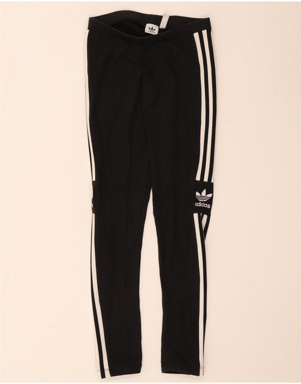 Женские леггинсы Adidas UK 10, маленькие черные хлопковые