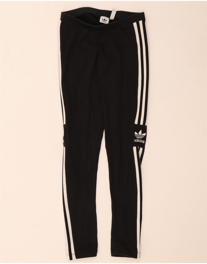 Женские леггинсы Adidas UK 10, маленькие черные хлопковые