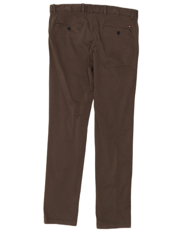 TOMMY HILFIGER Mens Slim Chino Trousers W34 L34 Grey Cotton