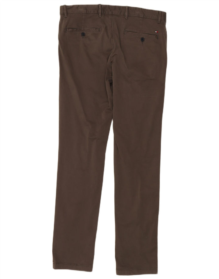 TOMMY HILFIGER Мужские узкие брюки-чиносы W34 L34 Серые хлопковые