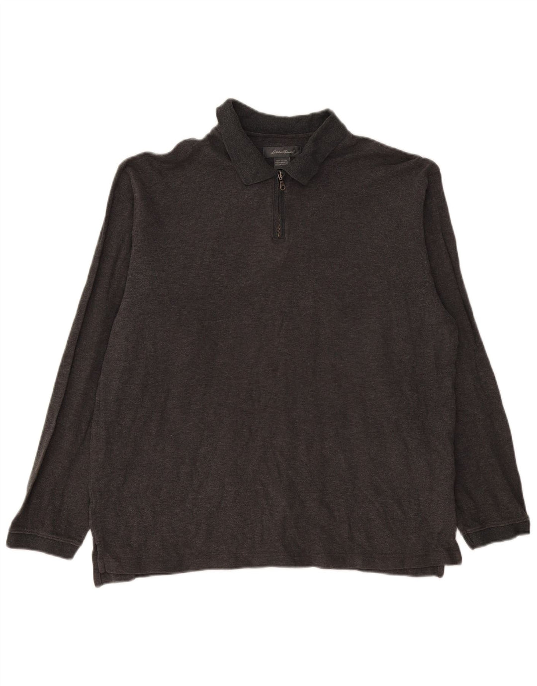 Мужская рубашка-поло с длинным рукавом EDDIE BAUER, большой размер, серый хлопок