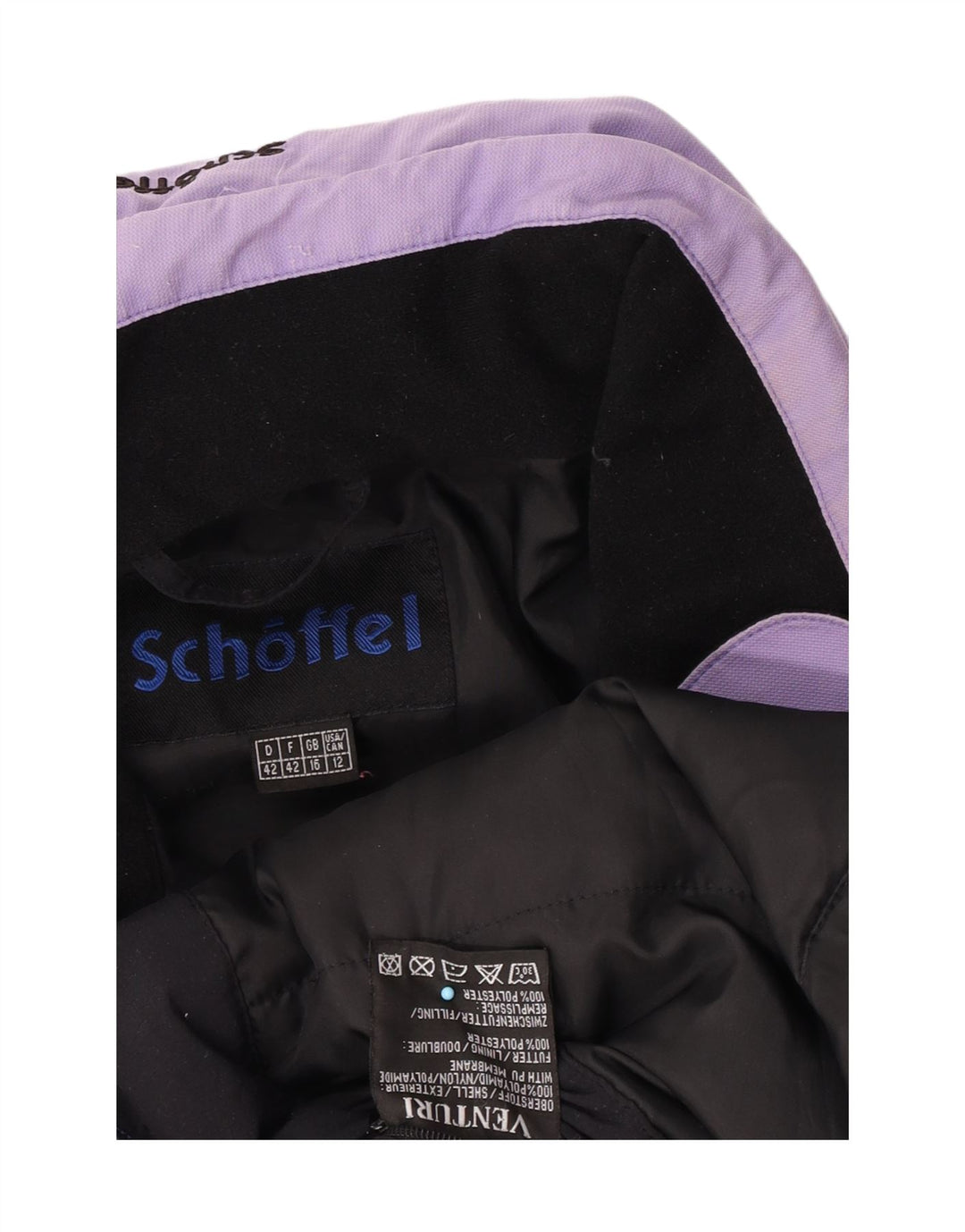 Женская лыжная куртка Schoffel с капюшоном UK 16, большой фиолетовый полиамид