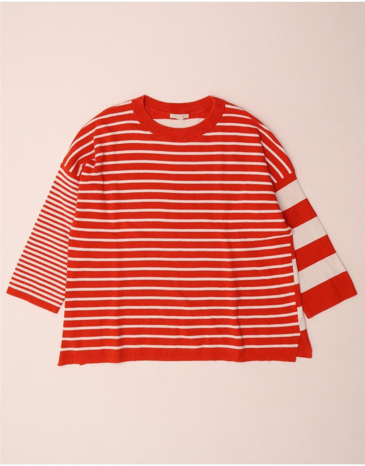 WHITE STUFF Womens Crew Neck Jumper Sweater UK 18 XL Red Striped