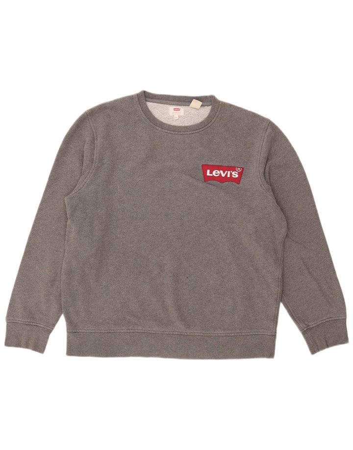 Мужской свитшот с рисунком Levi's, XL, серый хлопок