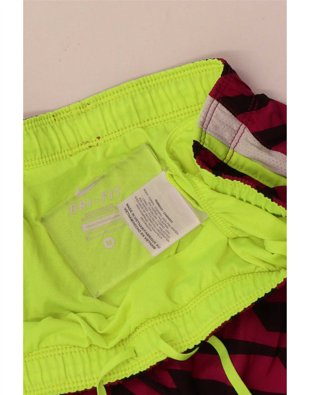 Женские спортивные шорты Nike Dri Fit UK 14, средний полиэстер в розовую полоску