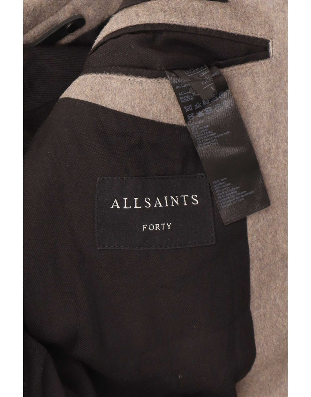 Мужское пальто All Saints UK 40, большое, серое, шерстяное