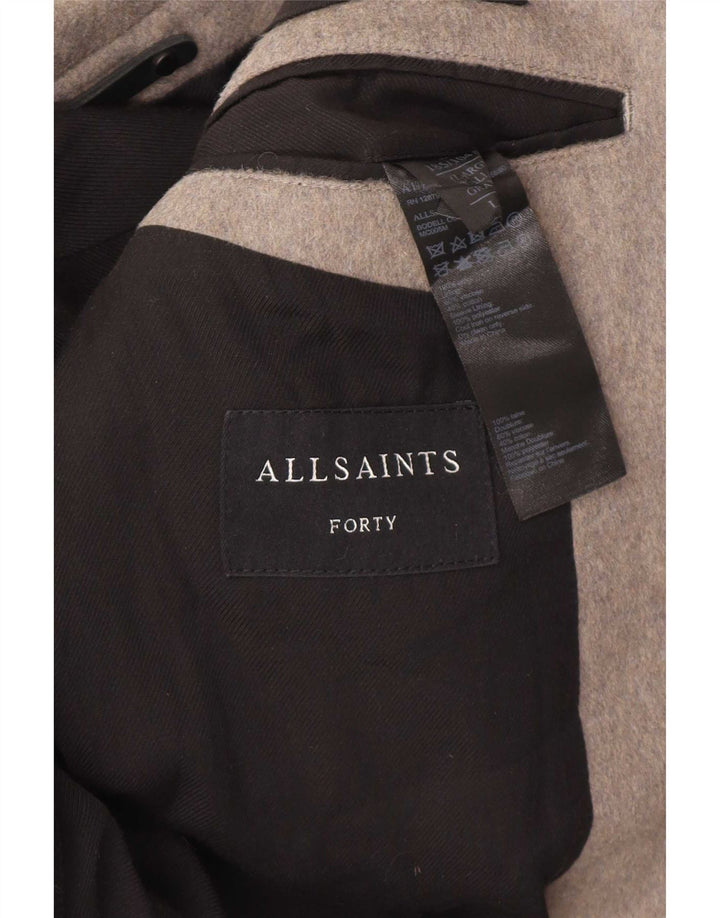 Мужское пальто All Saints UK 40, большое, серое, шерстяное