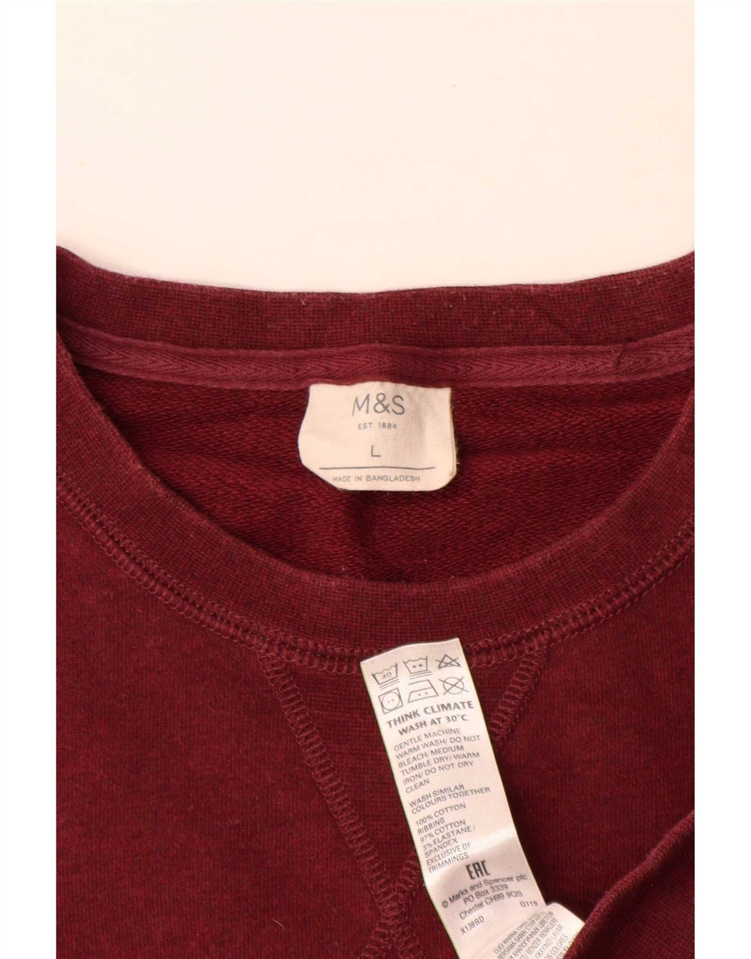 Мужской свитер Marks & Spencer, большой темно-бордовый хлопок