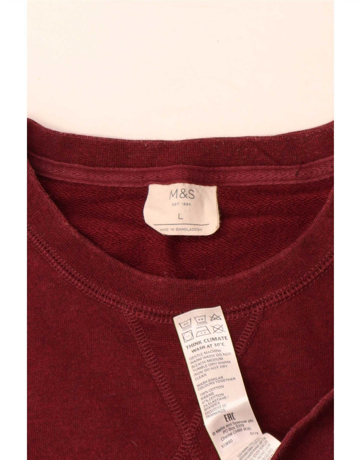 Мужской свитер Marks & Spencer, большой темно-бордовый хлопок