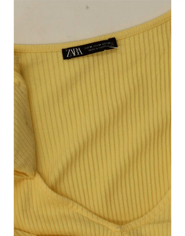 Женское платье макси Zara UK 12, средний желтый