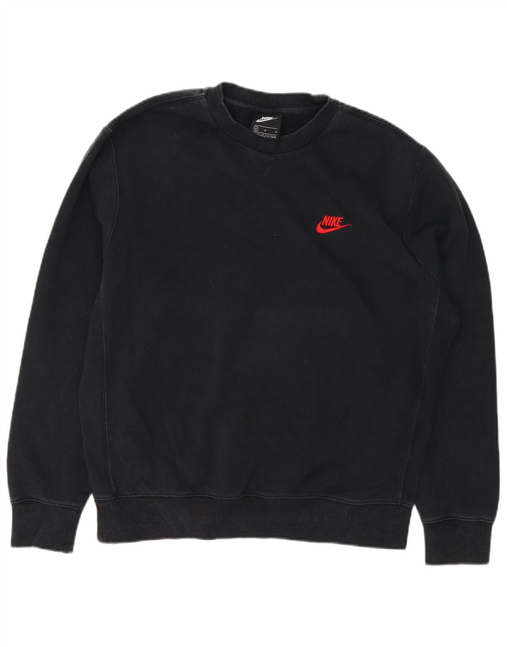 Мужской свитшот Nike, хлопковый джемпер среднего размера, черный