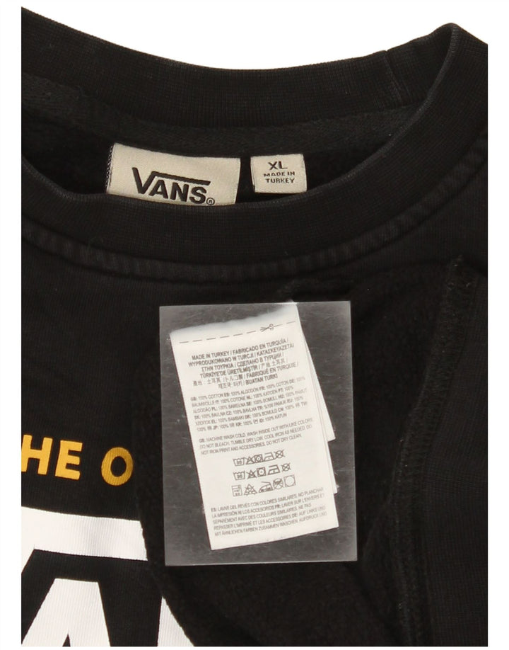 Женский свитшот с рисунком VANS Off The Wall, британский размер 18 XL, черный хлопок