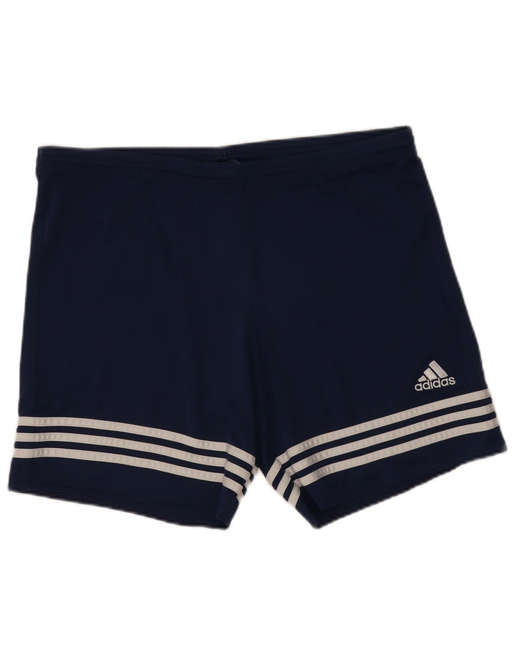 Мужские спортивные шорты Adidas Climalite среднего размера, темно-синие, полиэстер