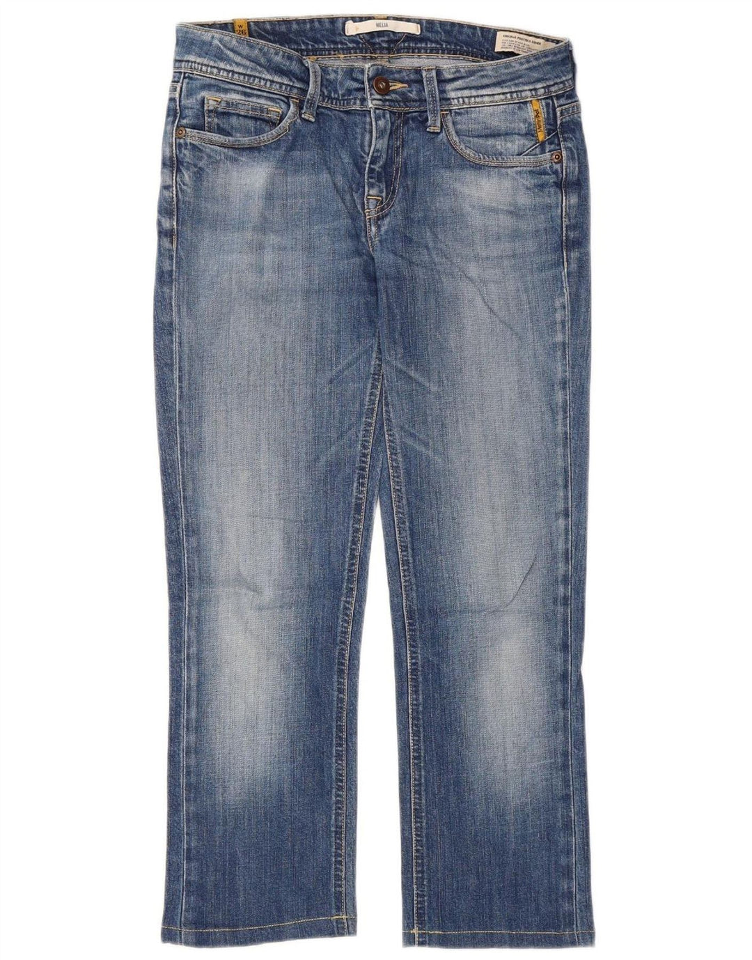 MELTIN' POT Womens Straight Jeans W26 L24 Blue Cotton