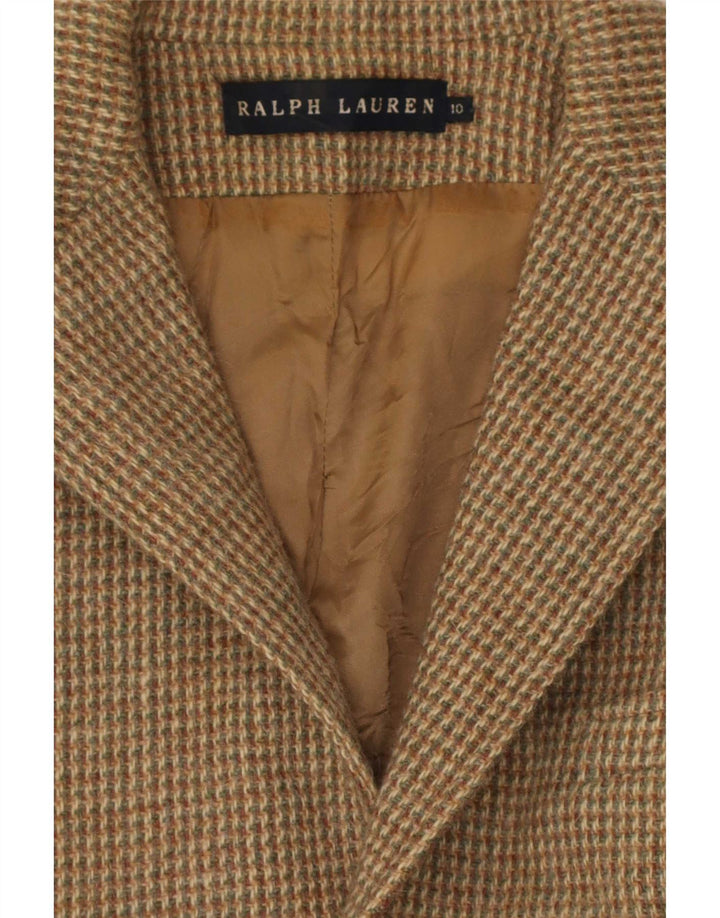 Женский пиджак на трех пуговицах Ralph Lauren, США 10, большая коричневая клетка
