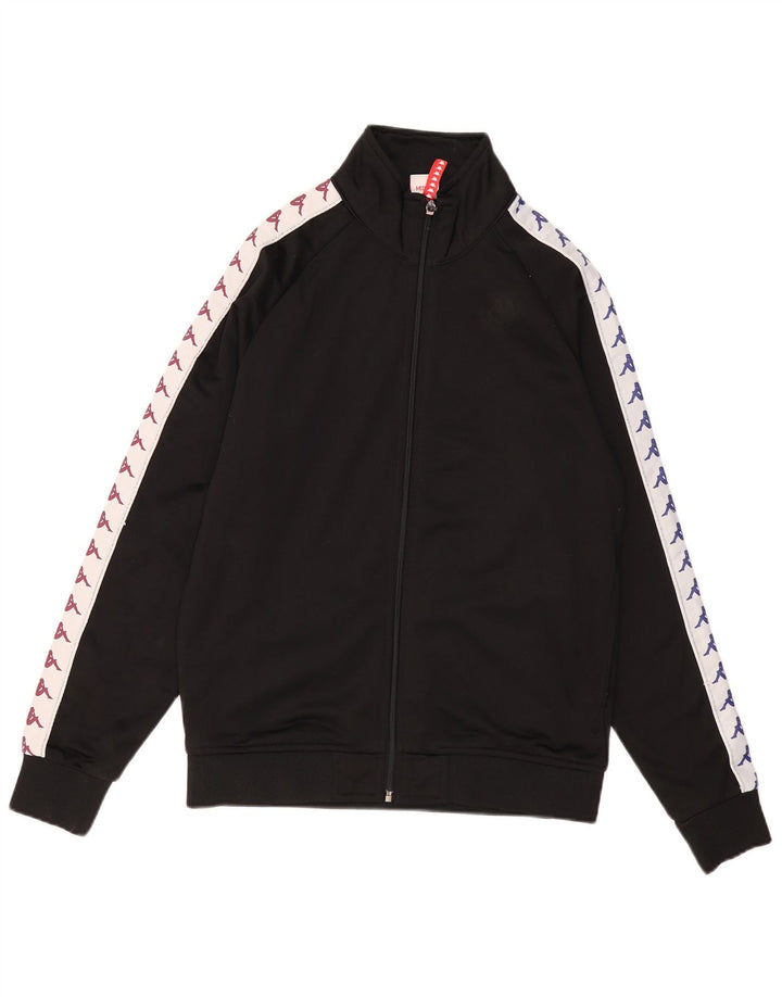 KAPPA Мужской спортивный костюм с графическим рисунком, верхняя куртка, средний черный, полиэстер с цветными блоками