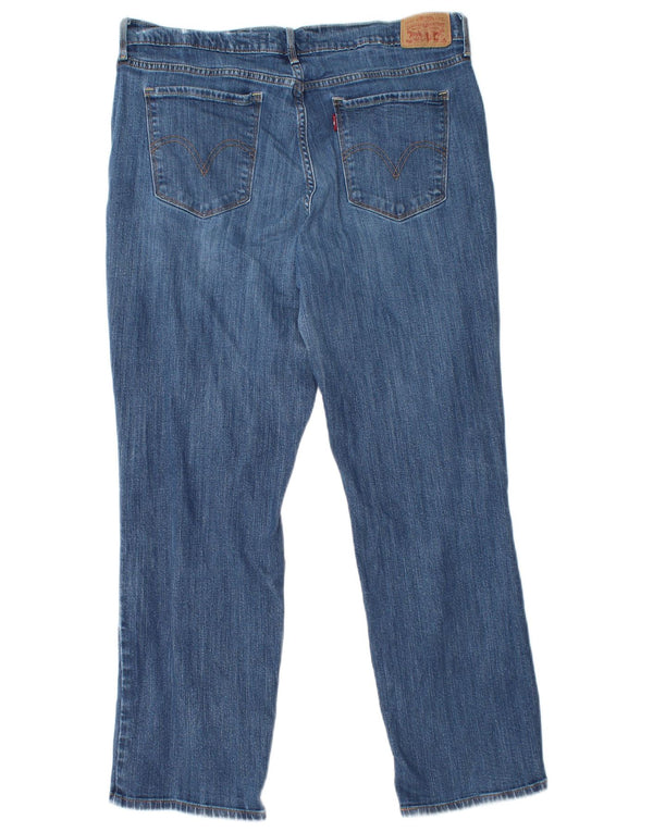 Женские прямые джинсы Levi's 505 с высокой талией, США 14 XL W32 L28, синий хлопок