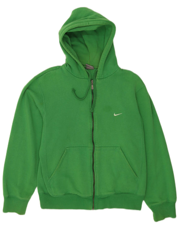 Мужской свитер с капюшоном на молнии Nike UK 39/41, хлопковый средний зеленый цвет