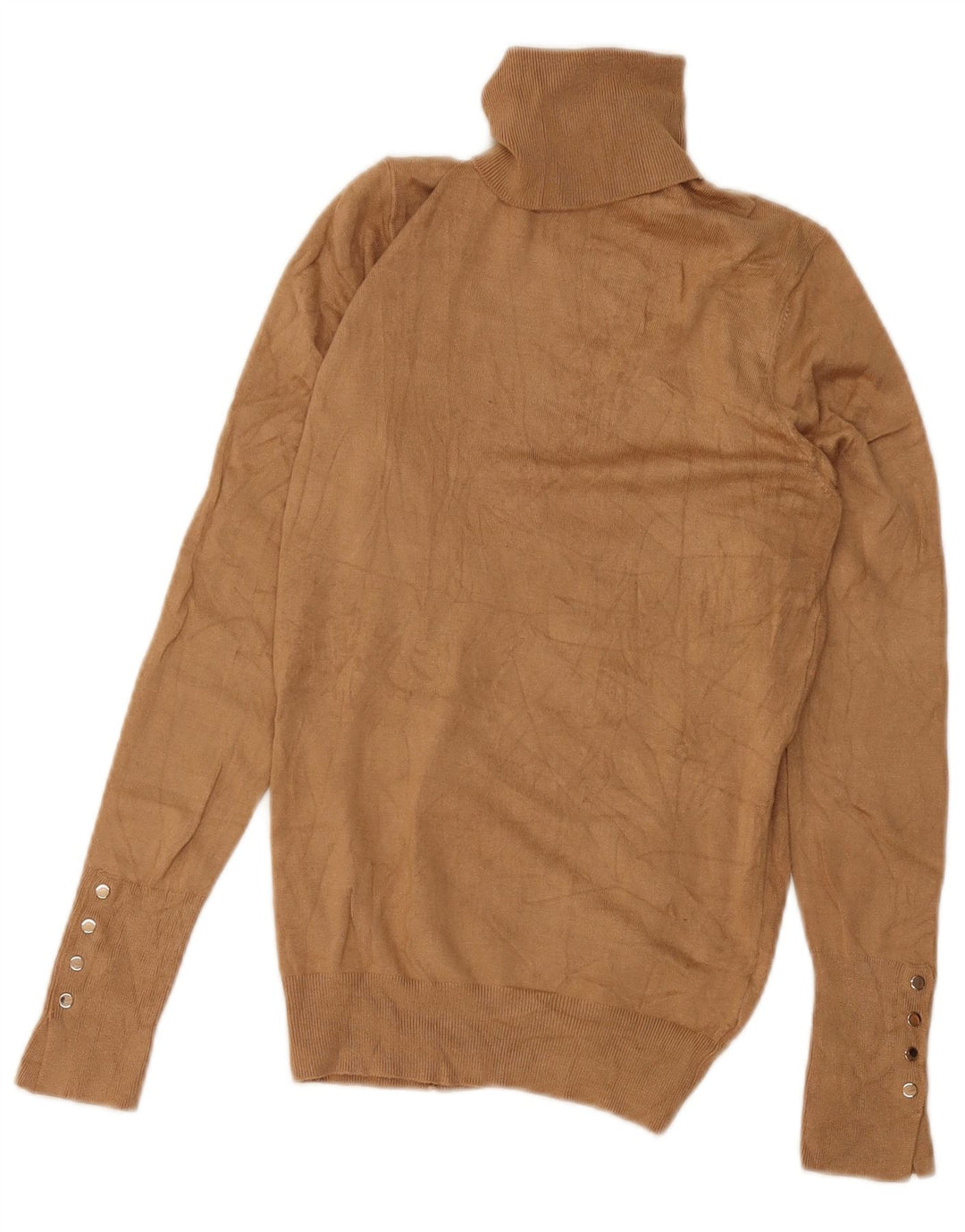 Женский джемпер с высоким воротником Zara UK 12, средний коричневый цвет
