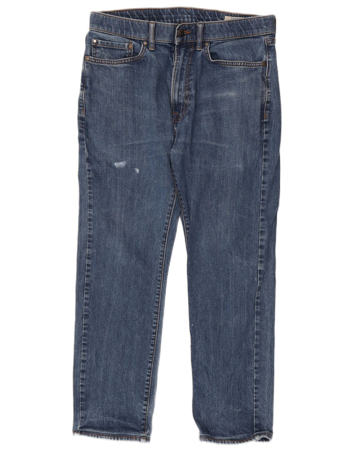 Мужские зауженные джинсы Marks & Spencer W32 L29 синие, хлопок