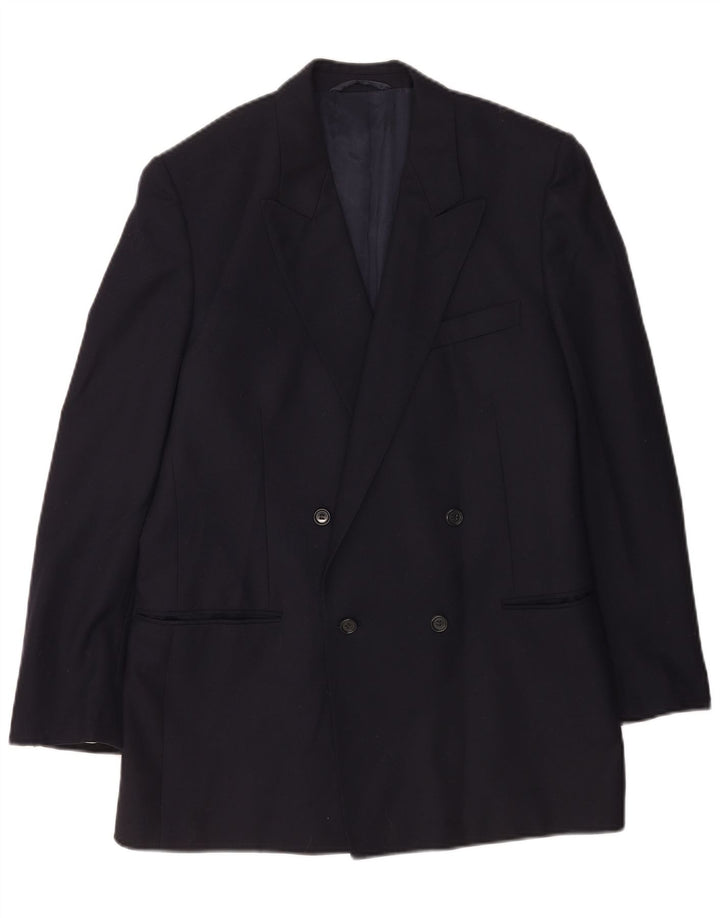 Винтажный мужской двубортный пиджак IT 50, большой темно-синий