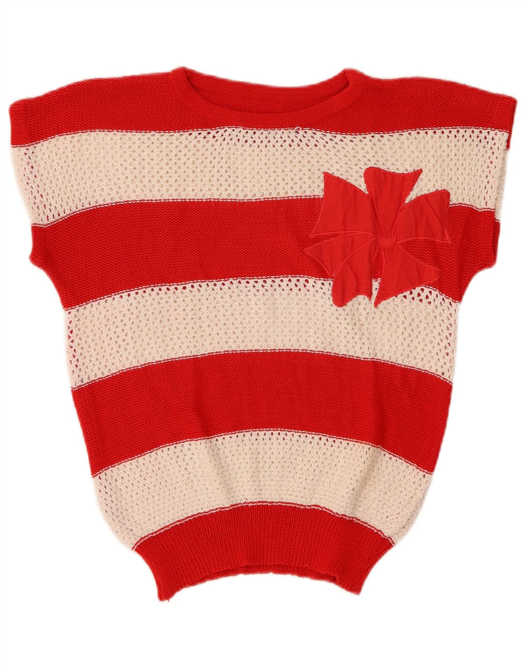 ВИНТАЖНЫЙ женский укороченный джемпер с круглым вырезом, Великобритания 14, средний разноцветный