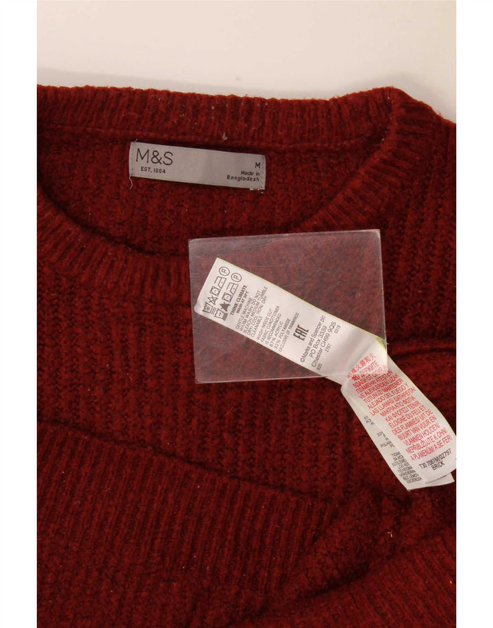 Мужской джемпер с круглым вырезом Marks & Spencer, средний бордовый акрил