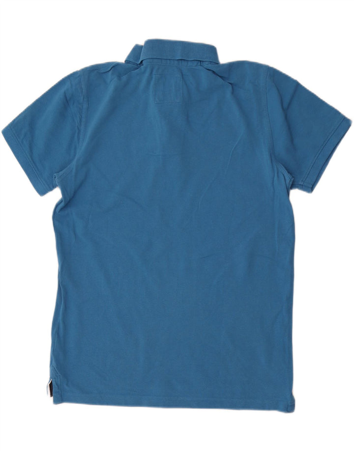 Crew Clothing Мужская рубашка-поло из хлопка среднего синего цвета