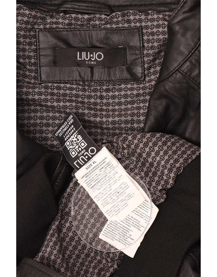 Мужская кожаная куртка Liu Jo UK 42 XL черная