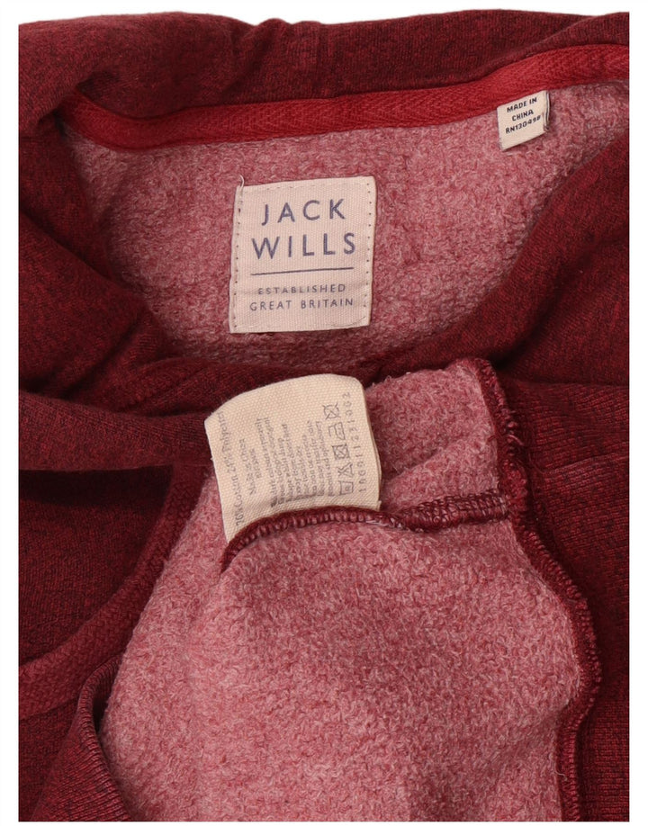 JACK WILLS Мужской джемпер с капюшоном с рисунком, маленький бордовый, хлопковый с крапинками