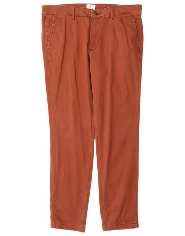 Мужские узкие брюки-чиносы Jack & Jones W34 L30 коричневые, хлопковые