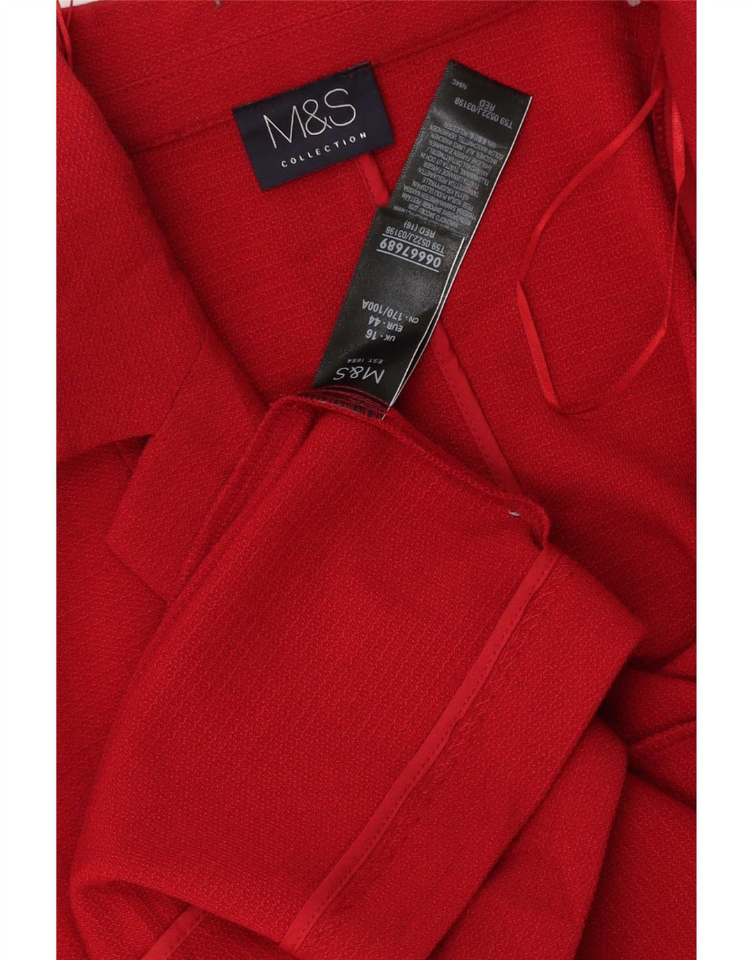 Женский открытый пиджак Marks & Spencer UK 16, большой красный полиэстер