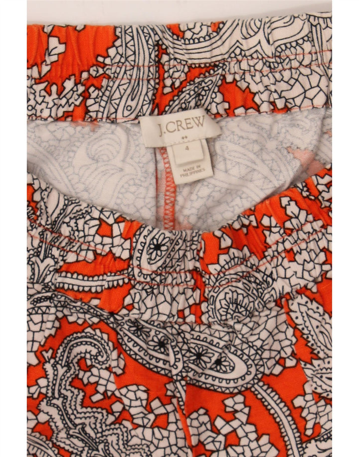 J. CREW Womens Shorts US 4 Small W27 Red Paisley Linen Vintage J. Crew and Second-Hand J. Crew from Messina Hembry 